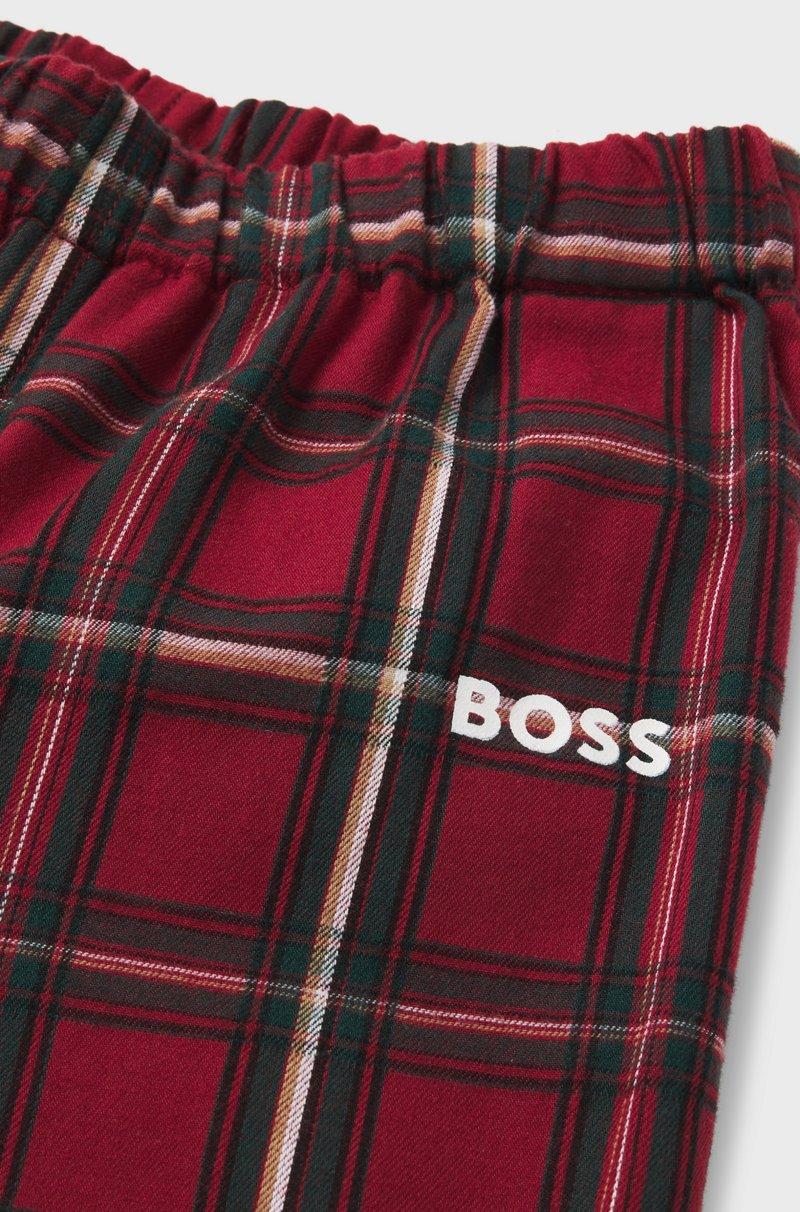 Hugo Boss Pijama Para Niños En Algodón Con Logo Y Motivo A Cuadros