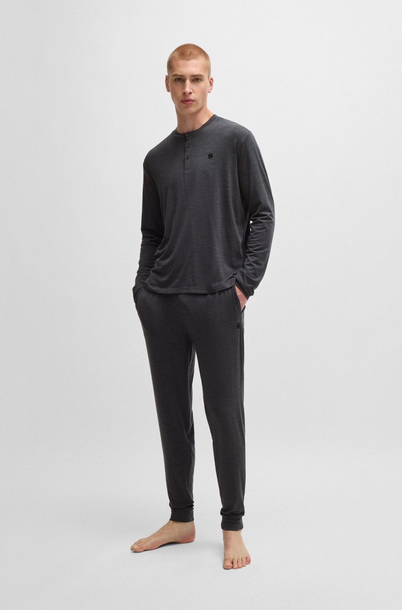 Hugo Boss Pijama regular fit con monogramas Double B bordados