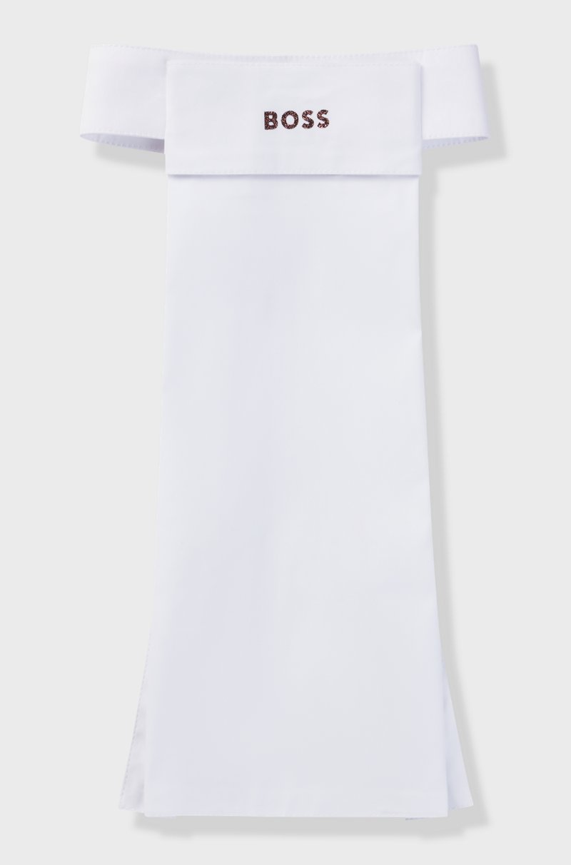 Hugo Boss Plastrón de equitación en una sola pieza con logo de purpurina