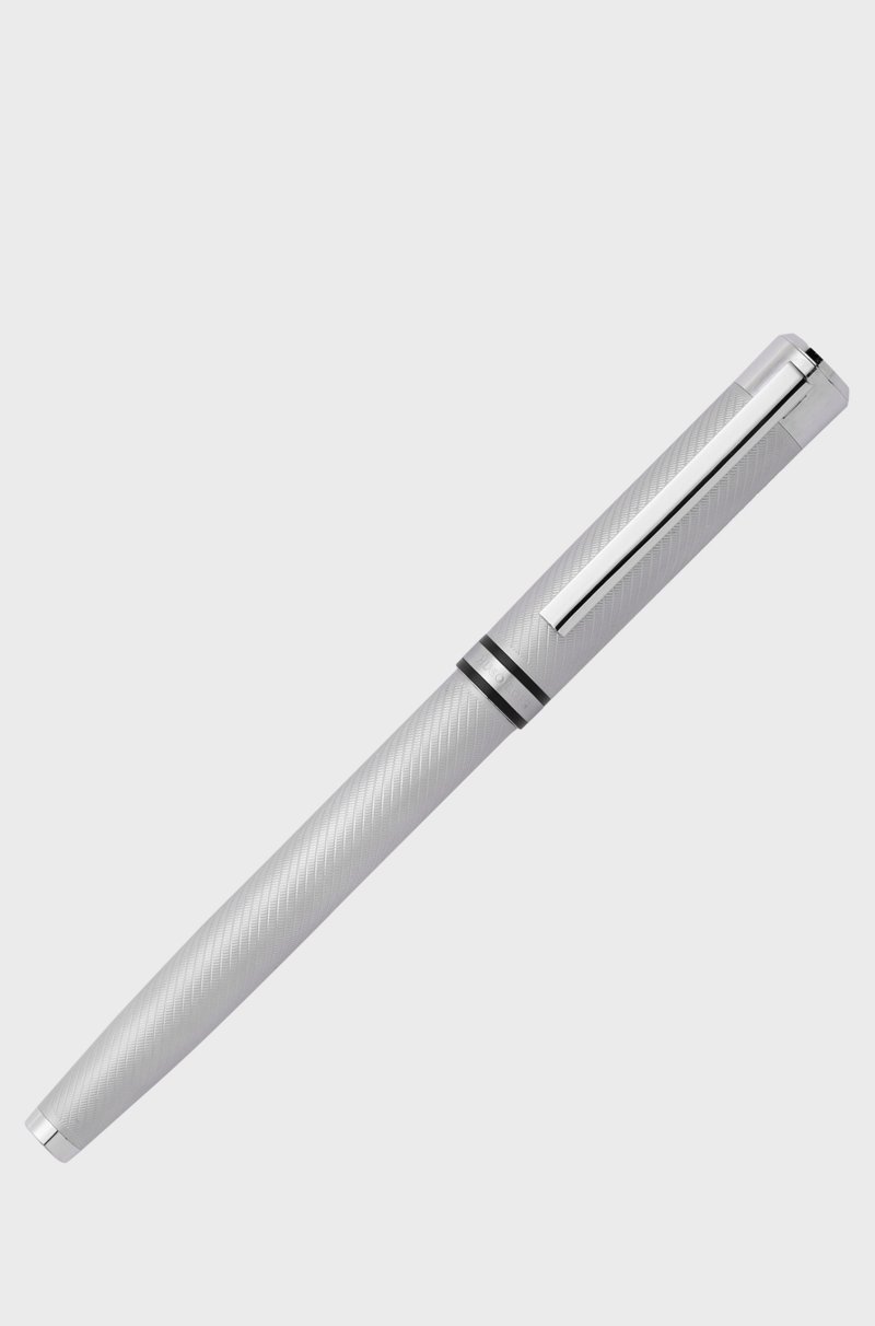 Hugo Boss Pluma Estilográfica Cromada Con Grabado De Motivo