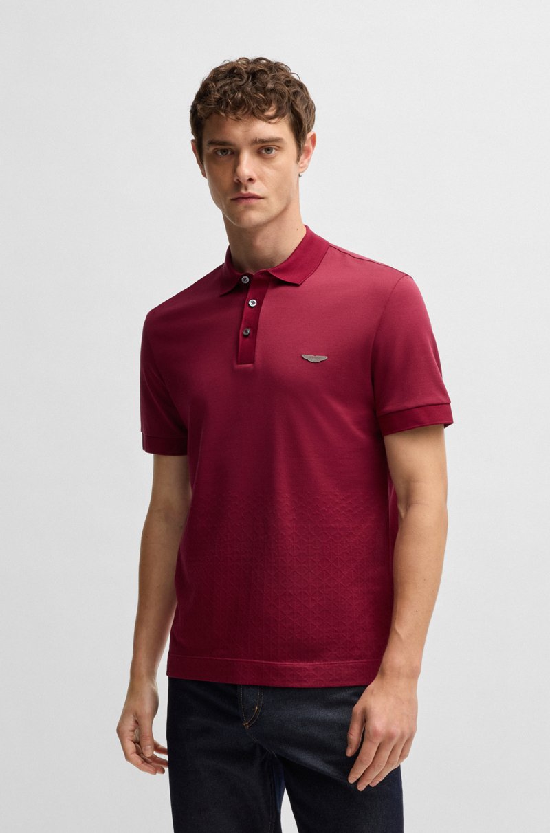 Hugo Boss Polo BOSS x ASTON MARTIN de seda y algodón con jacquard en degradado