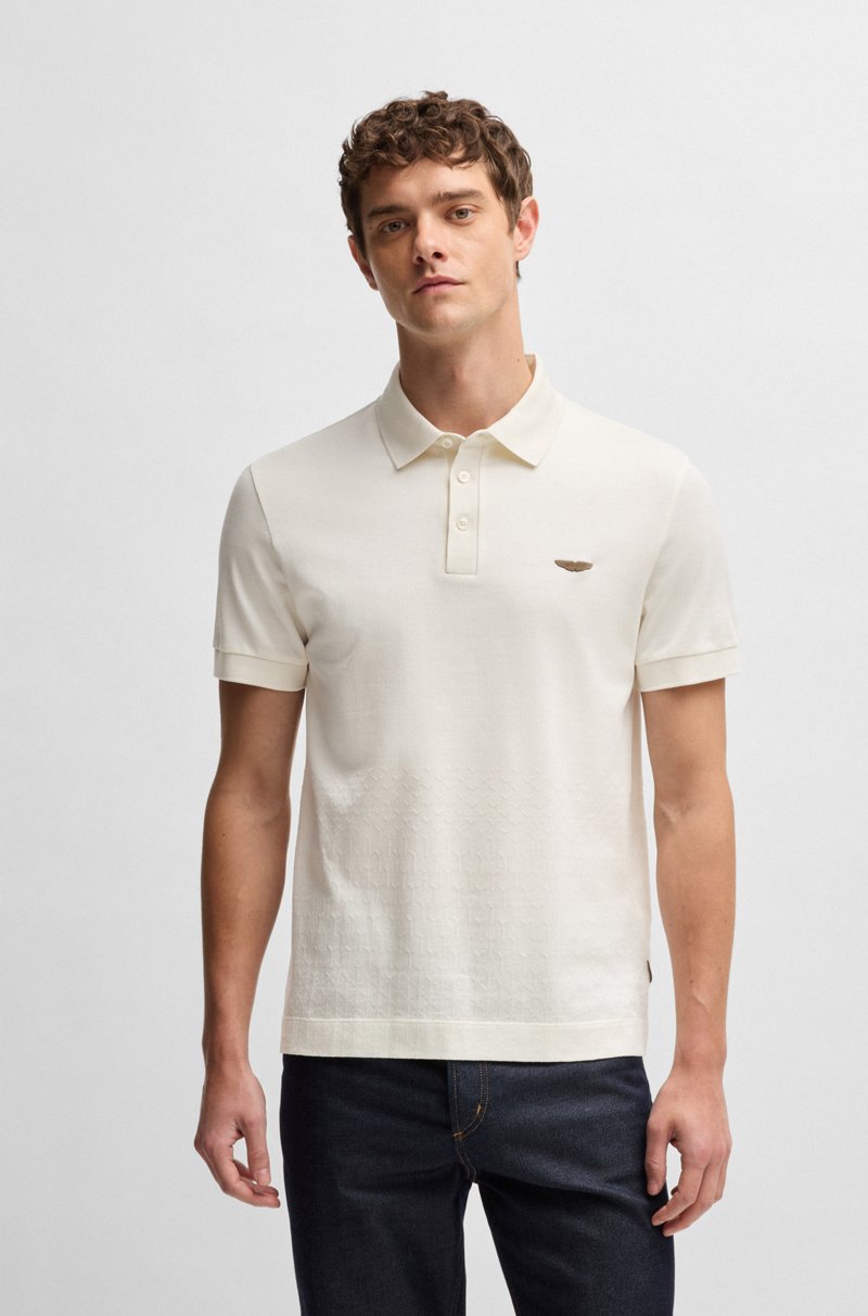 Hugo Boss Polo BOSS x ASTON MARTIN de seda y algodón con jacquard en degradado