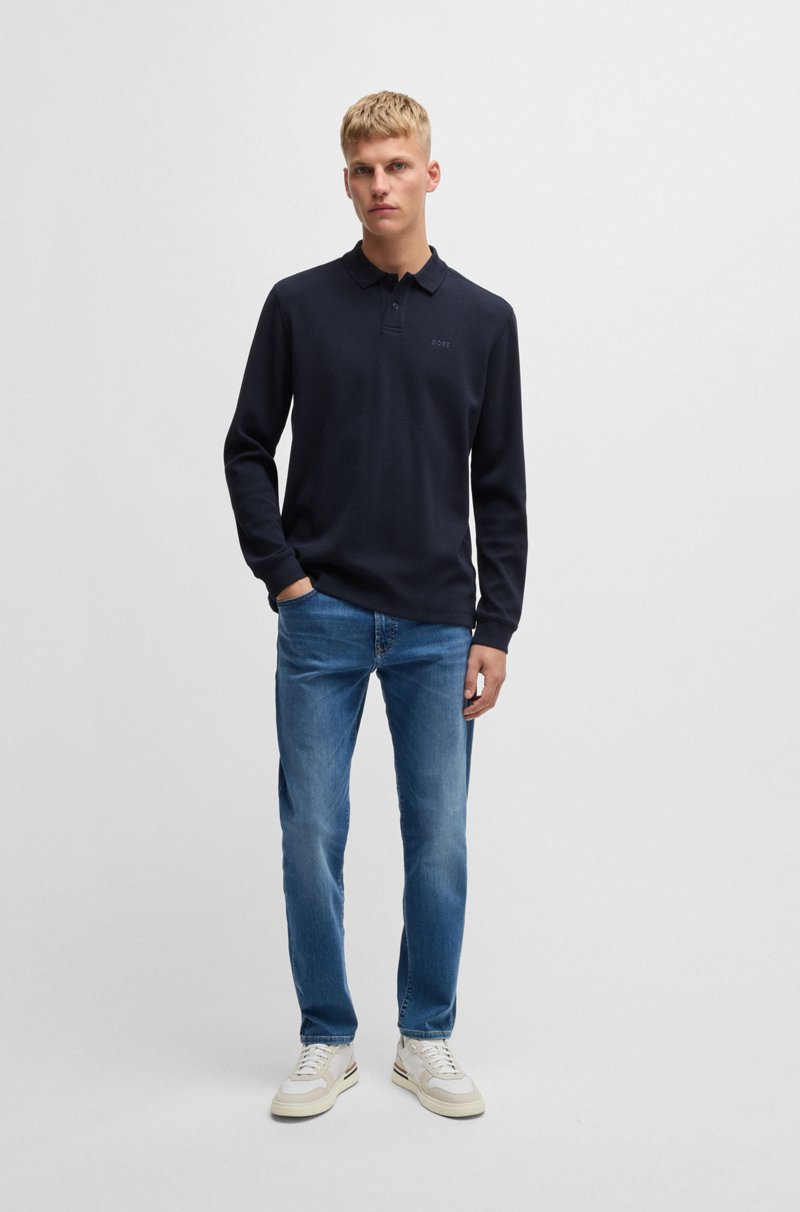 Hugo Boss Polo De Algodón Elástico Con Estructura De Rejilla