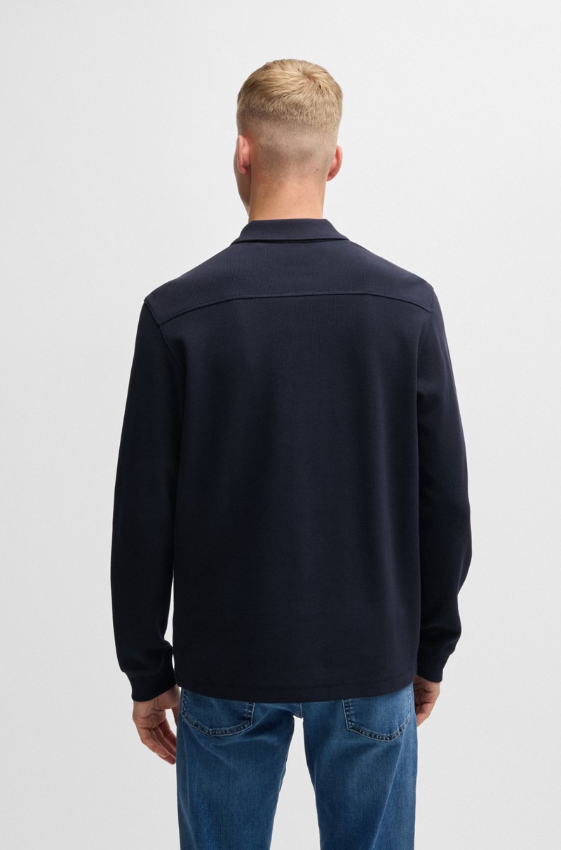 Hugo Boss Polo De Algodón Elástico Con Estructura De Rejilla