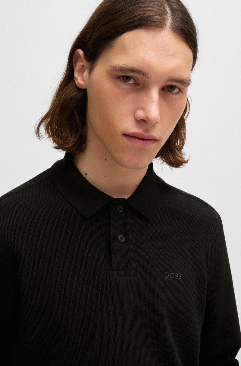 Hugo Boss Polo De Algodón Elástico Con Estructura De Rejilla