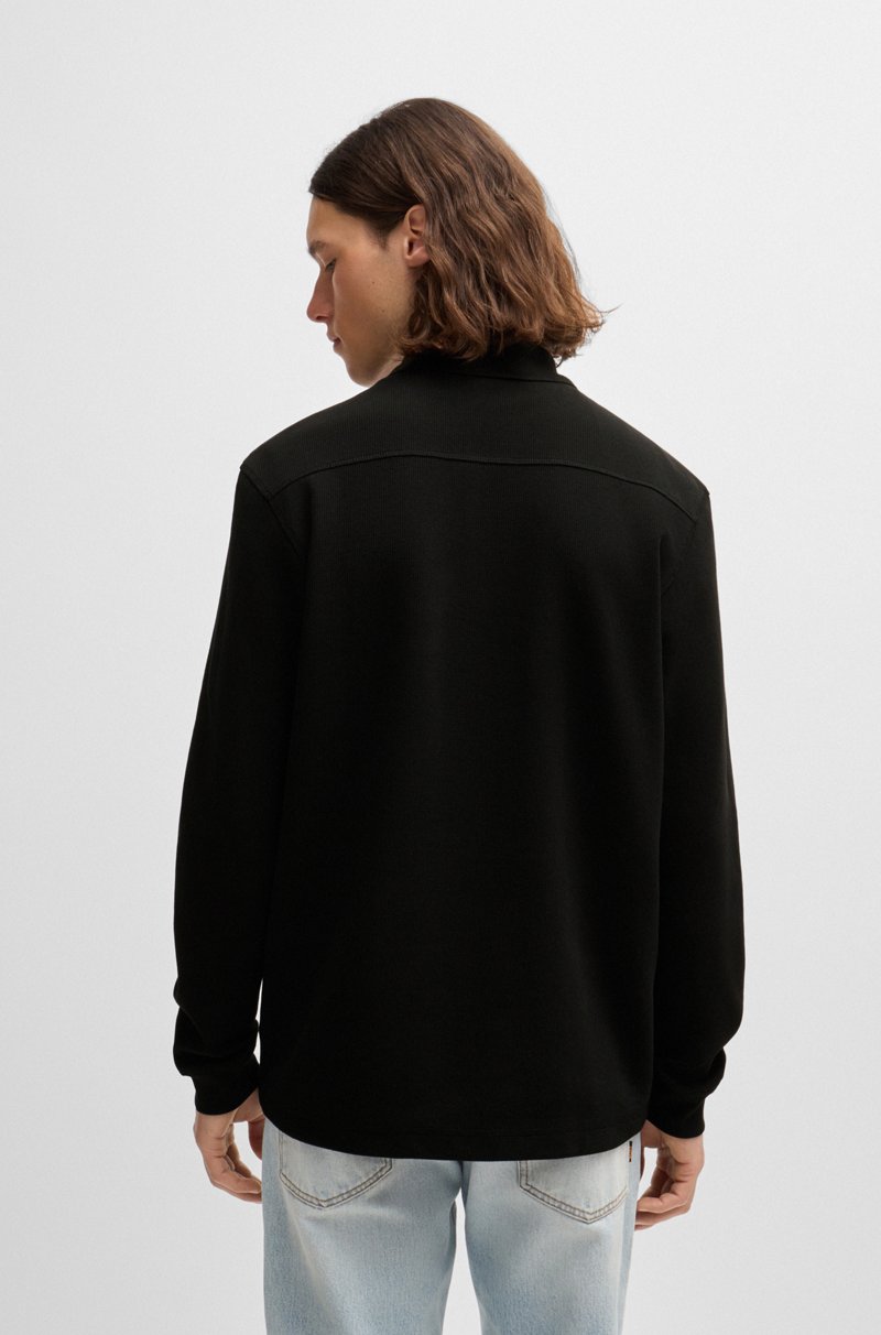 Hugo Boss Polo De Algodón Elástico Con Estructura De Rejilla