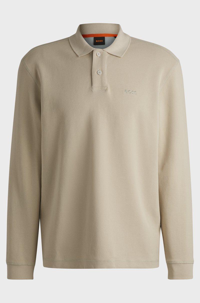 Hugo Boss Polo de algodón elástico con estructura de rejilla