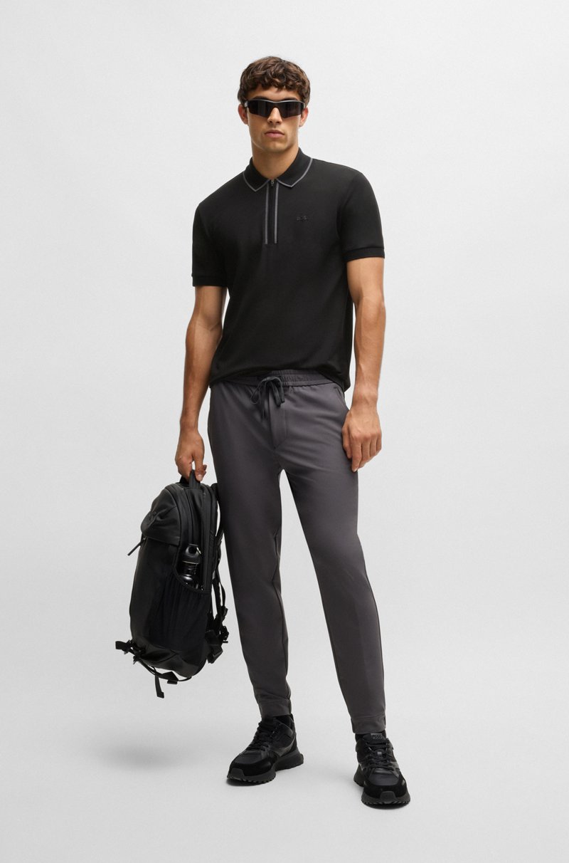 Hugo Boss Polo De Algodón Elástico Con Rayas En Contraste