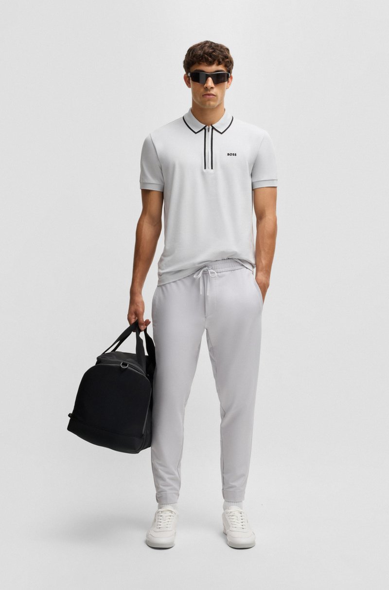 Hugo Boss Polo De Algodón Elástico Con Rayas En Contraste