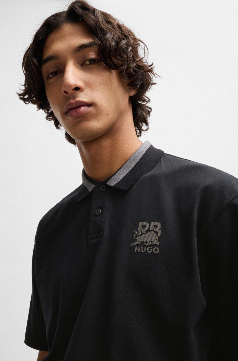 Hugo Boss Polo De Algodón Elástico HUGO X RB Con Logo De Carbono Sutil
