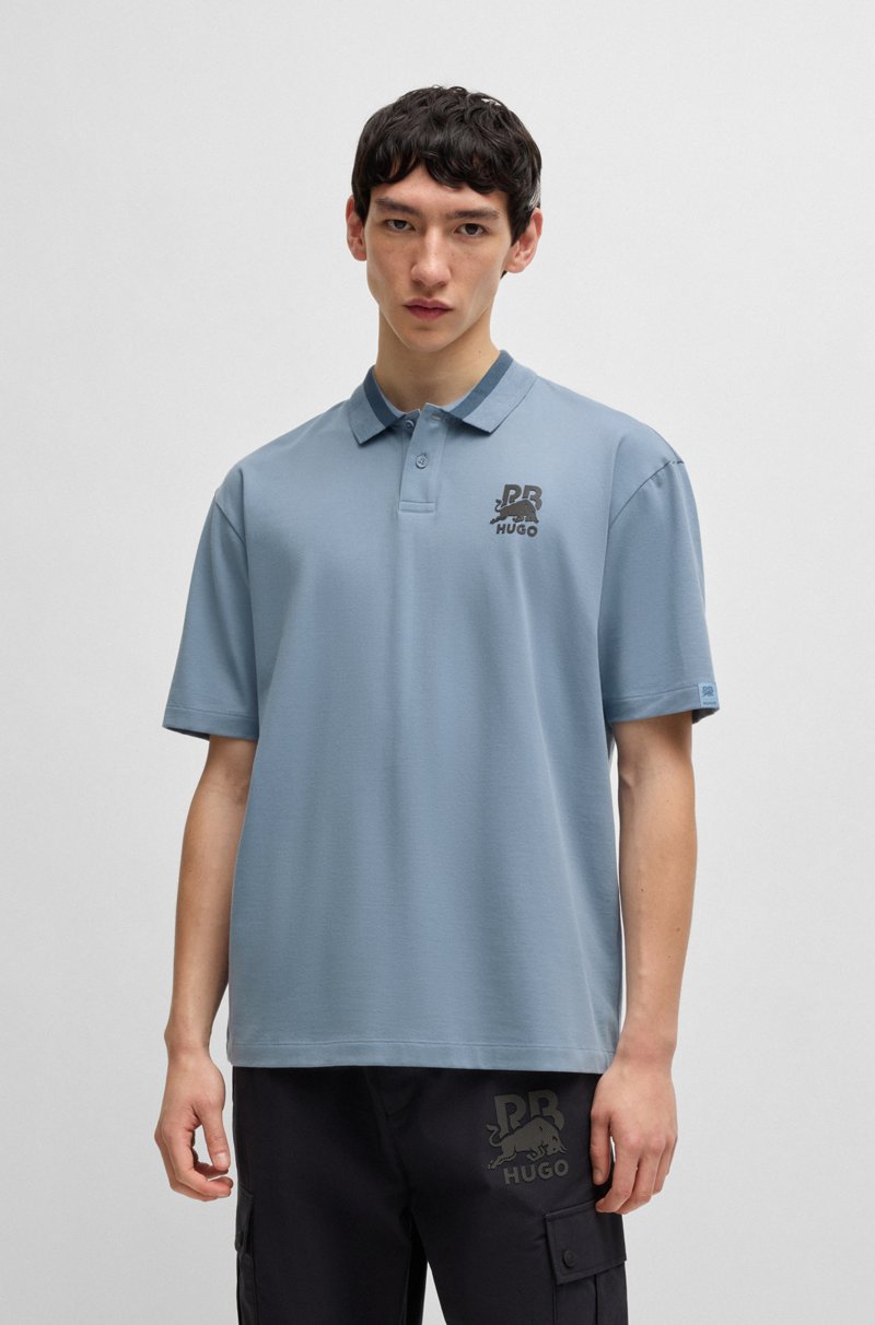 Hugo Boss Polo de algodón elástico HUGO x RB con logo de carbono sutil