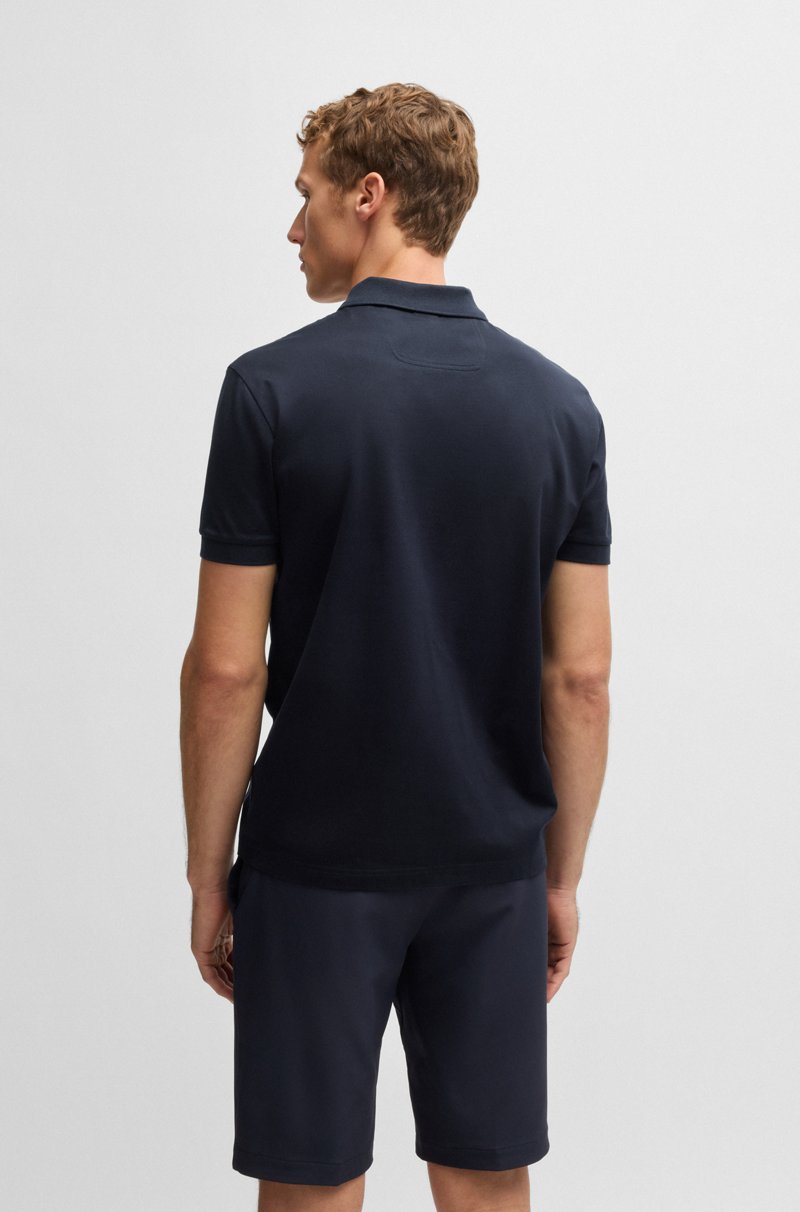 Hugo Boss Polo De Algodón Estructurado Con Cuello Con Cremallera