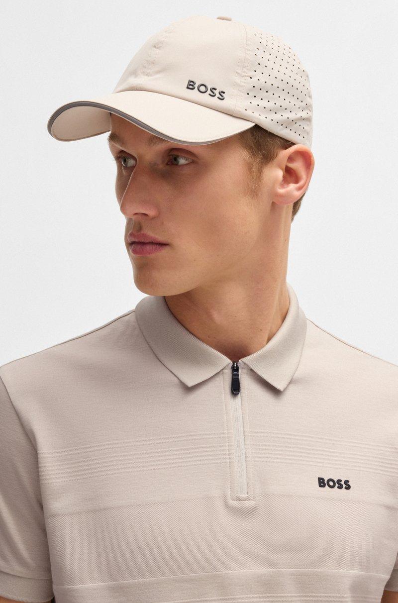 Hugo Boss Polo De Algodón Estructurado Con Cuello Con Cremallera