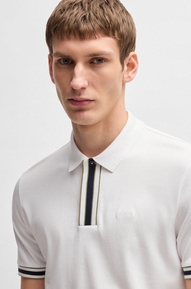 Hugo Boss Polo De Algodón Interlock Con Extremos En Contraste