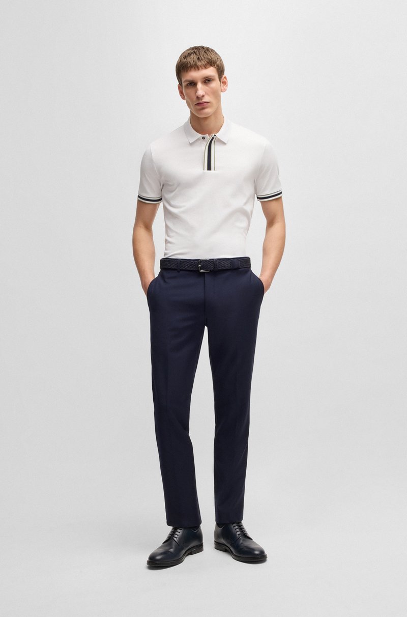 Hugo Boss Polo De Algodón Interlock Con Extremos En Contraste