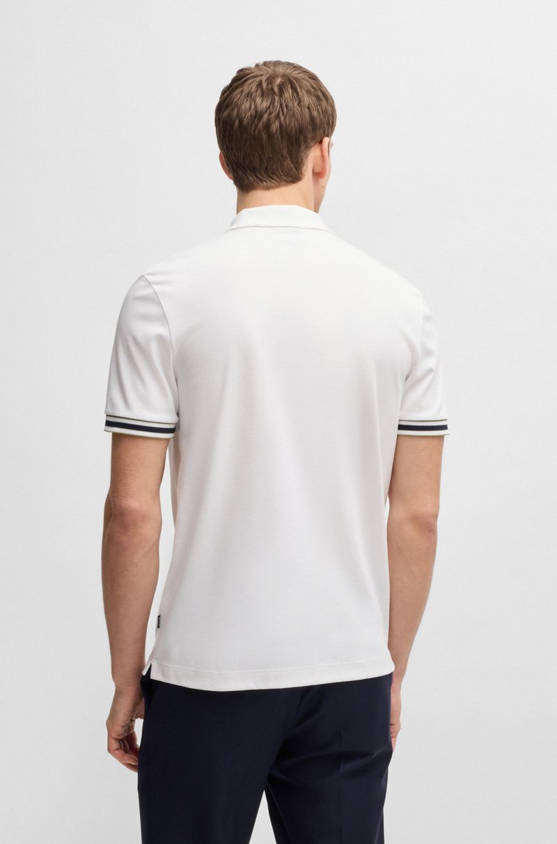 Hugo Boss Polo De Algodón Interlock Con Extremos En Contraste