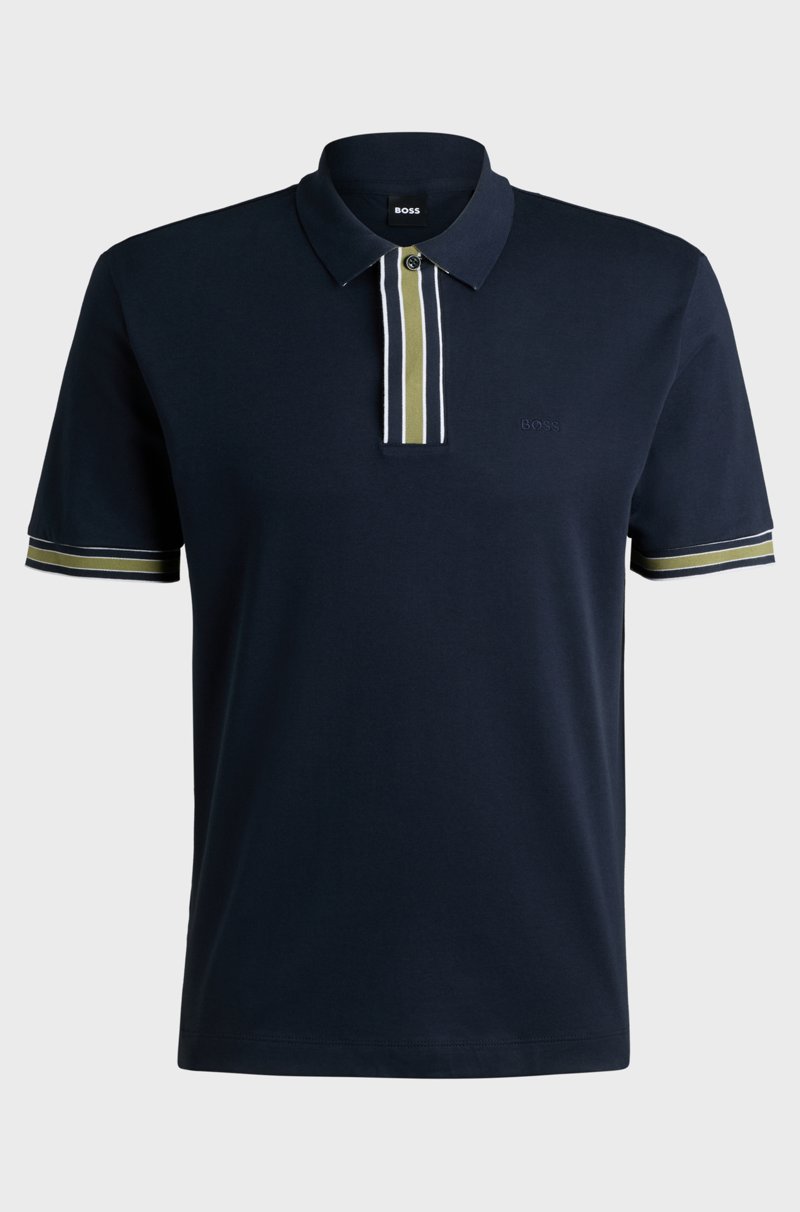 Hugo Boss Polo de algodón interlock con extremos en contraste