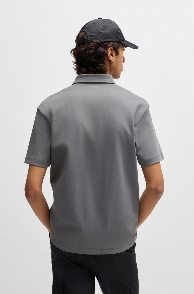 Hugo Boss Polo De Algodón Interlock Con Logo Apilado