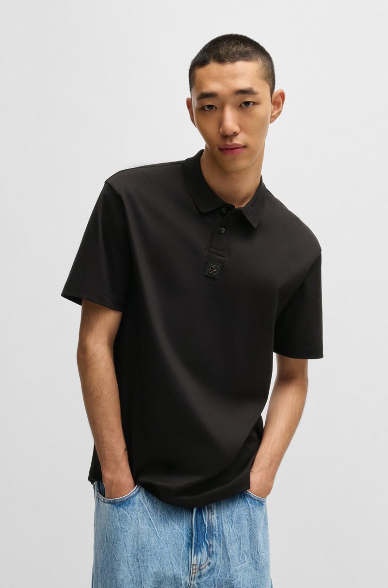Hugo Boss Polo de algodón interlock con logo apilado