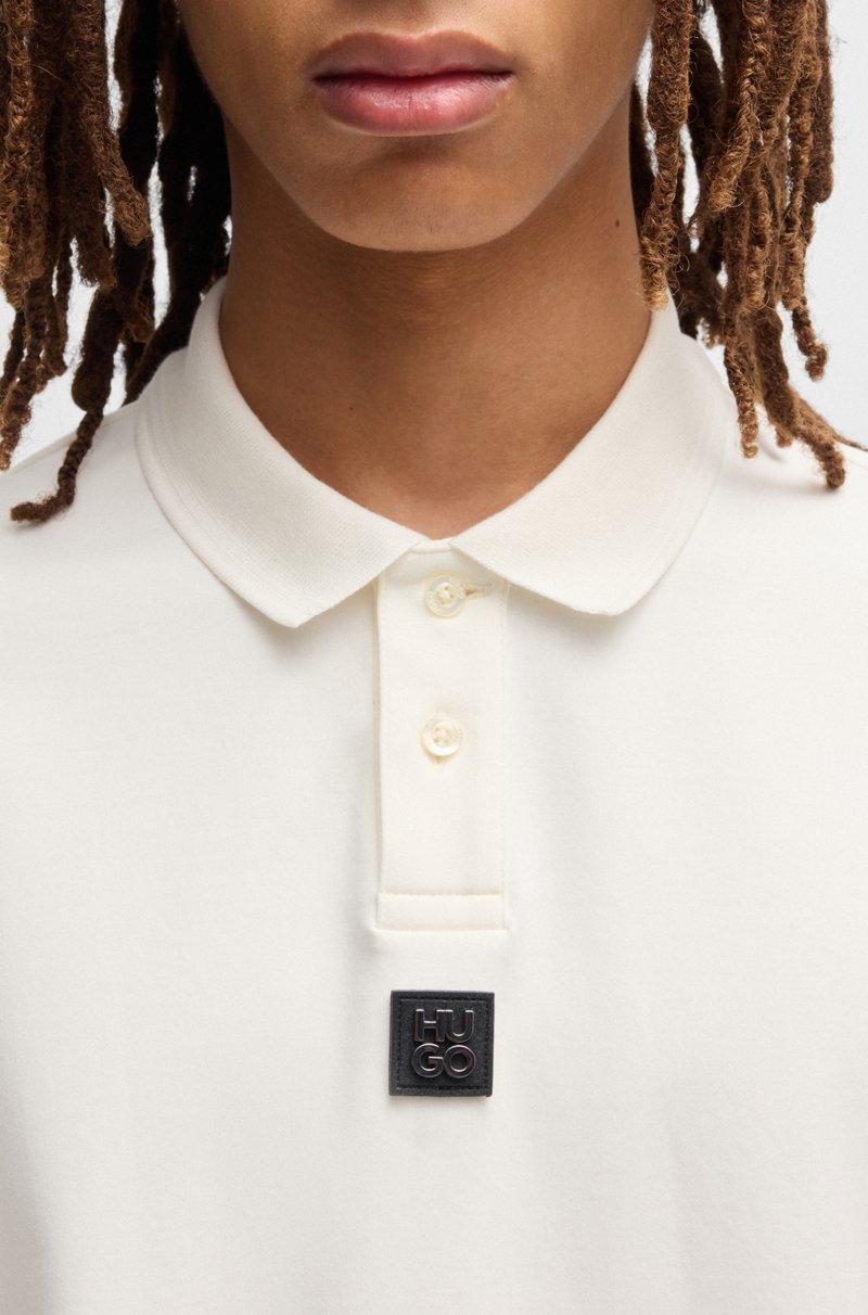 Hugo Boss Polo De Algodón Interlock Con Logo Apilado