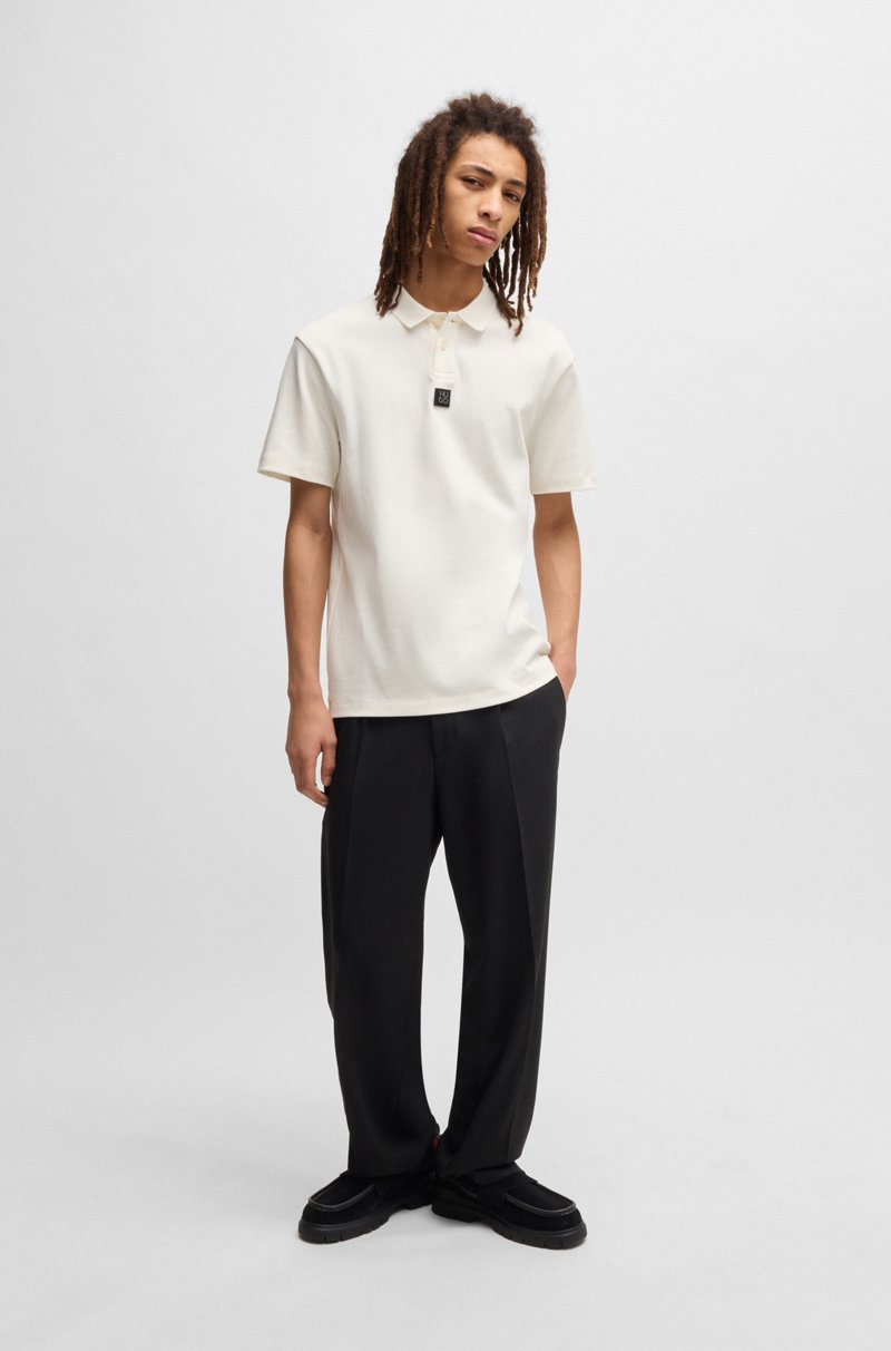 Hugo Boss Polo De Algodón Interlock Con Logo Apilado