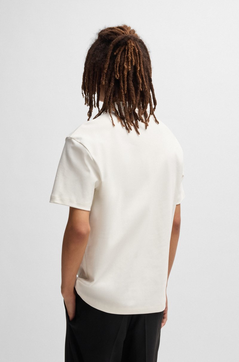 Hugo Boss Polo De Algodón Interlock Con Logo Apilado