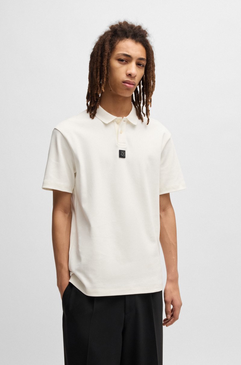 Hugo Boss Polo de algodón interlock con logo apilado