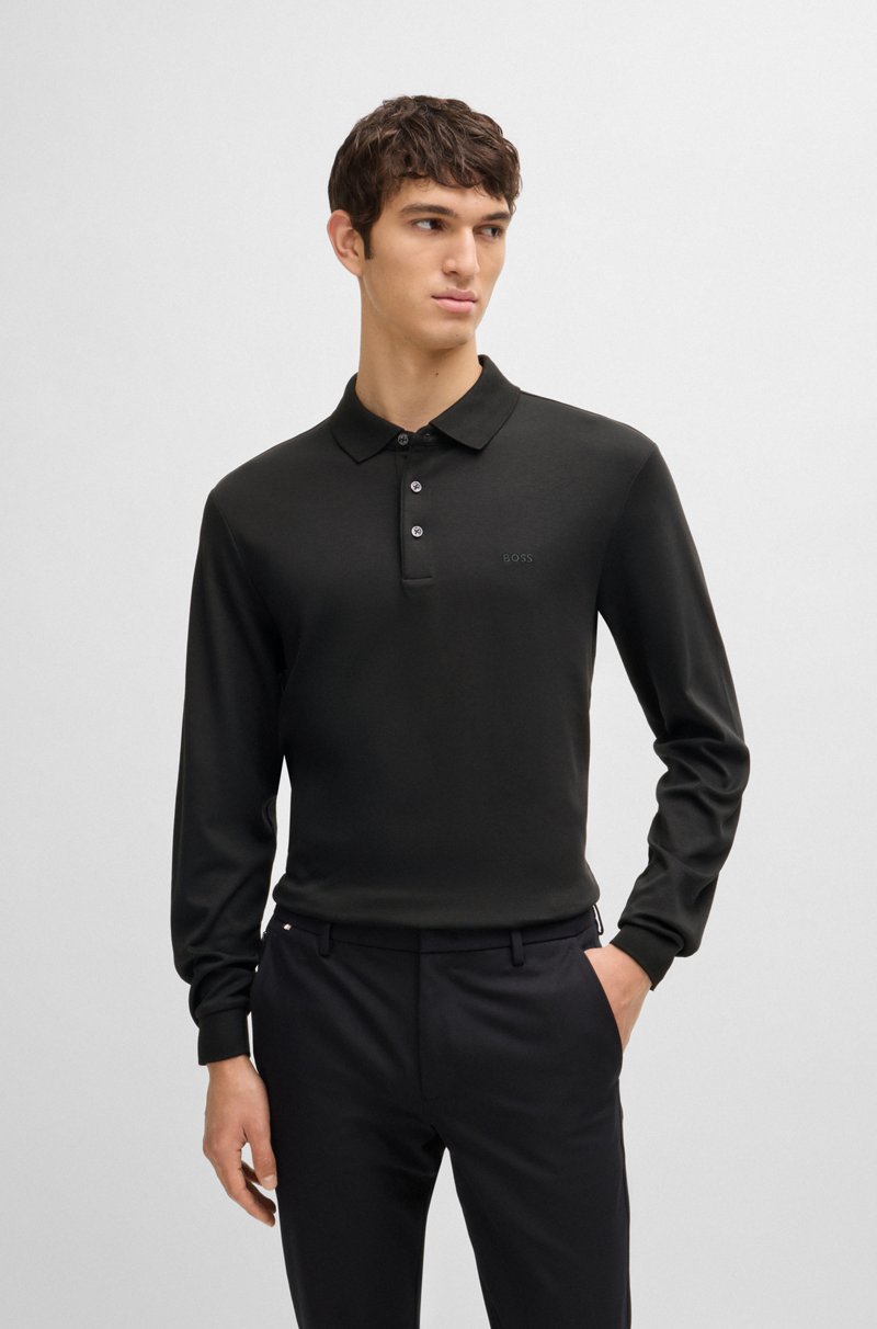 Hugo Boss Polo De Algodón Interlock Con Logo Bordado