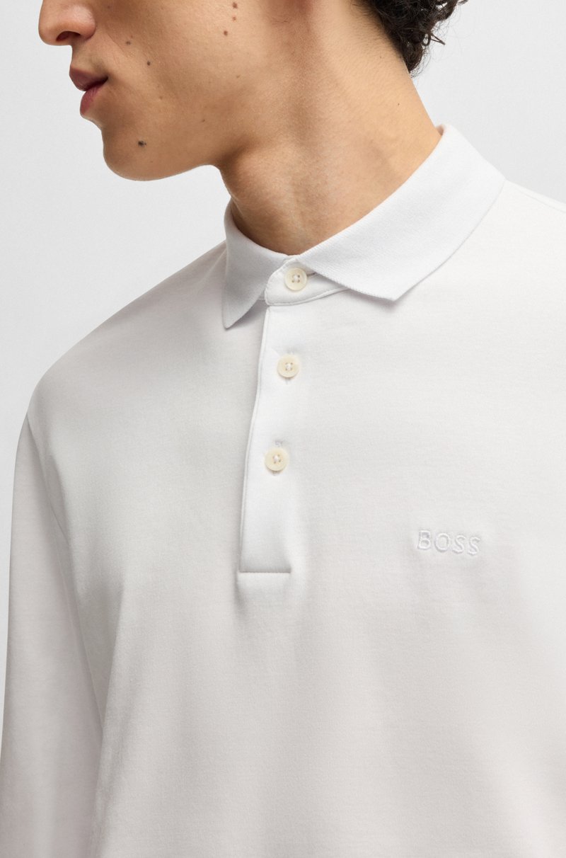 Hugo Boss Polo De Algodón Interlock Con Logo Bordado