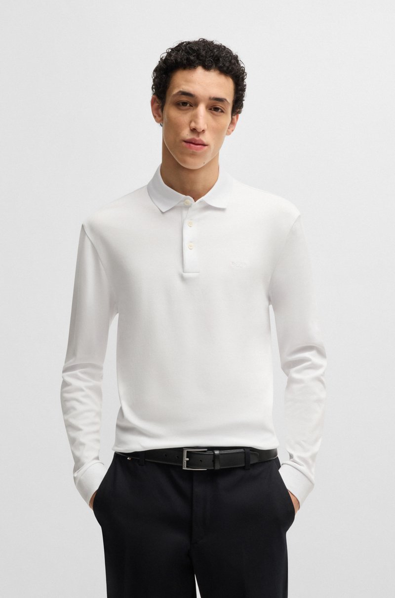 Hugo Boss Polo de algodón interlock con logo bordado
