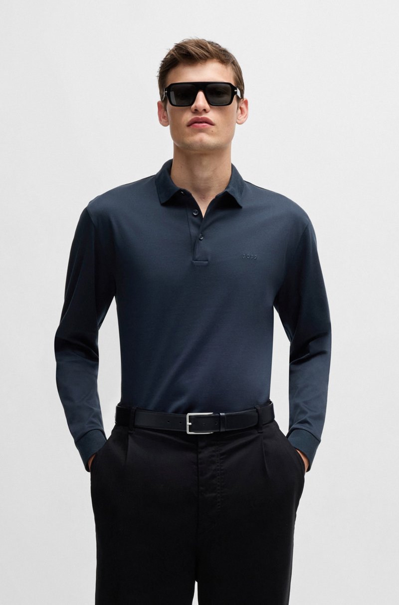 Hugo Boss Polo de algodón interlock con logo bordado