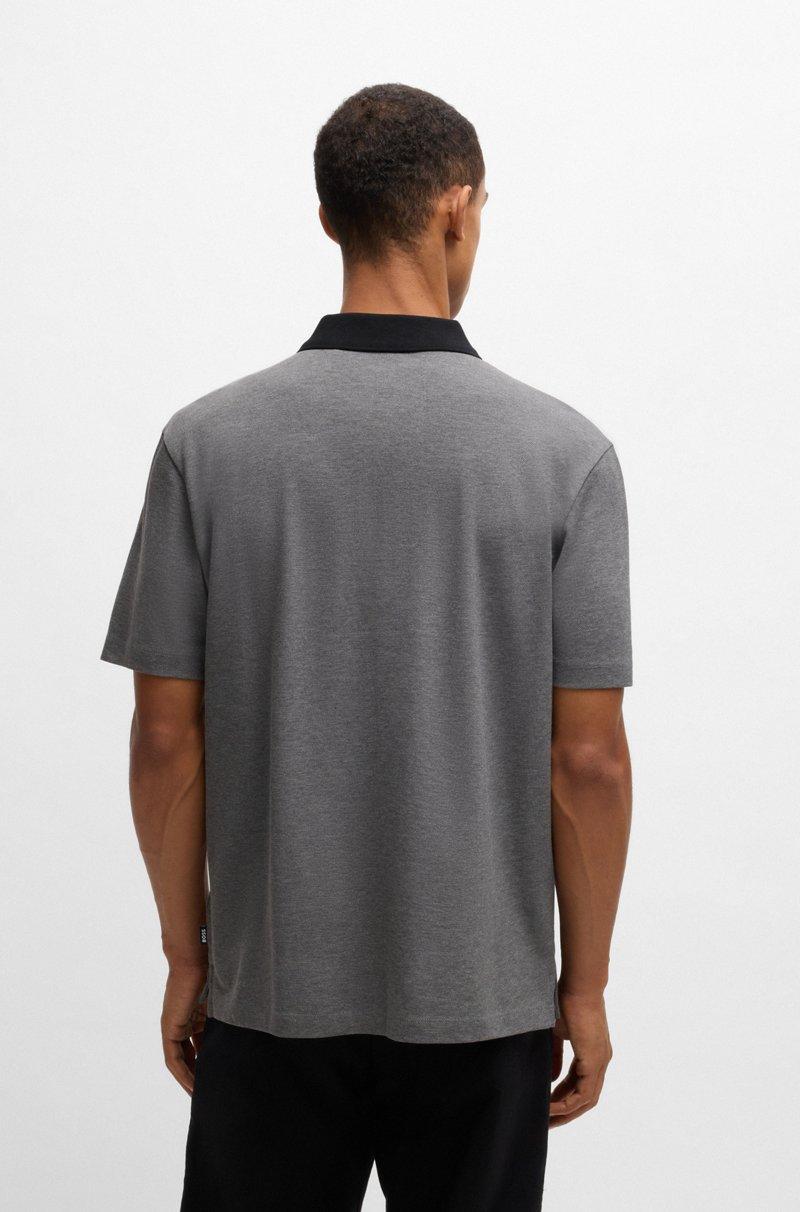 Hugo Boss Polo De Algodón Mercerizado Con Logo Caligrafiado