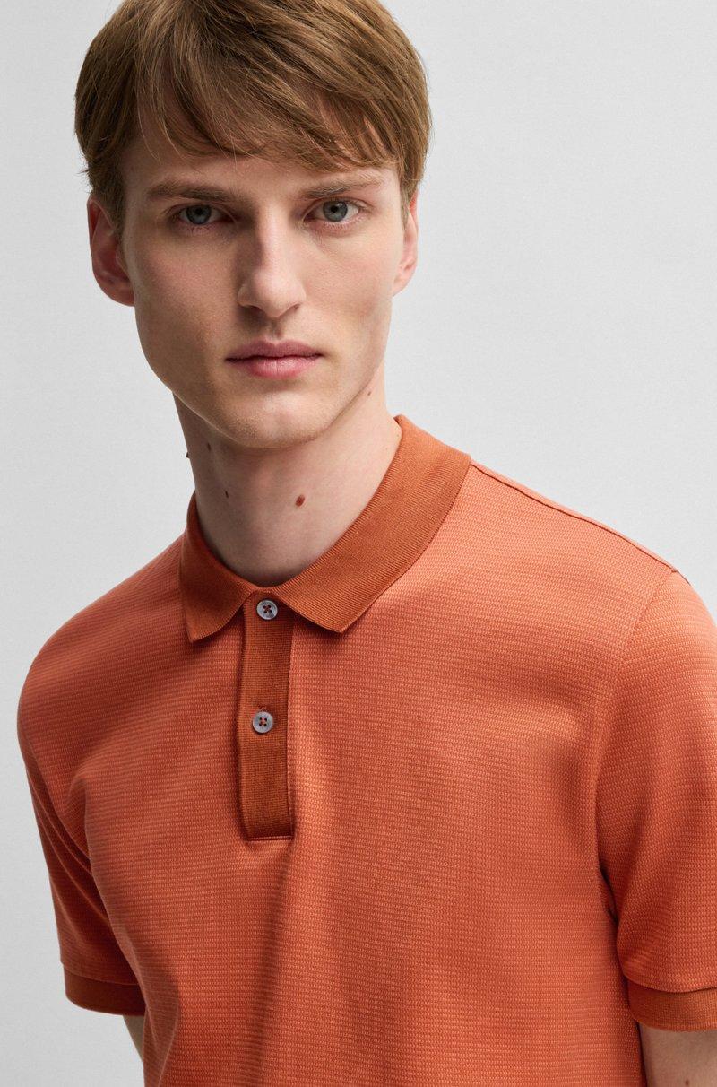 Hugo Boss Polo De Algodón Mercerizado Con Microestampado
