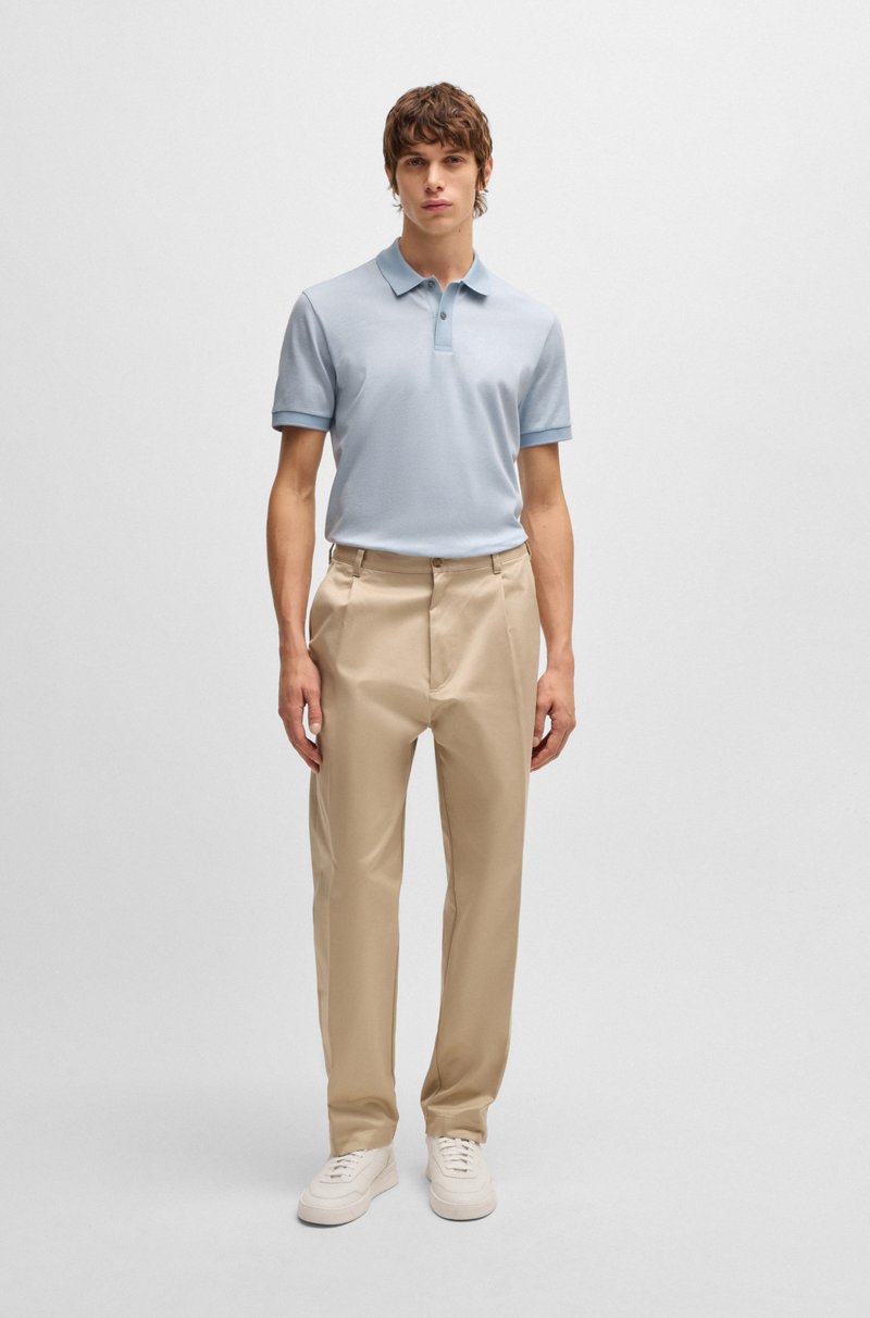 Hugo Boss Polo De Algodón Mercerizado Con Microestampado