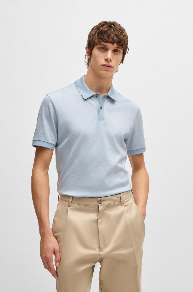 Hugo Boss Polo de algodón mercerizado con microestampado