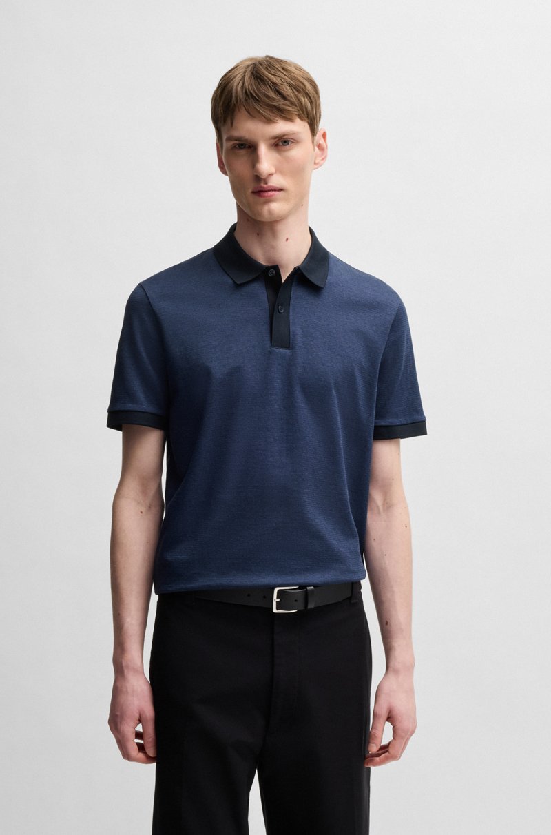 Hugo Boss Polo de algodón mercerizado con microestampado