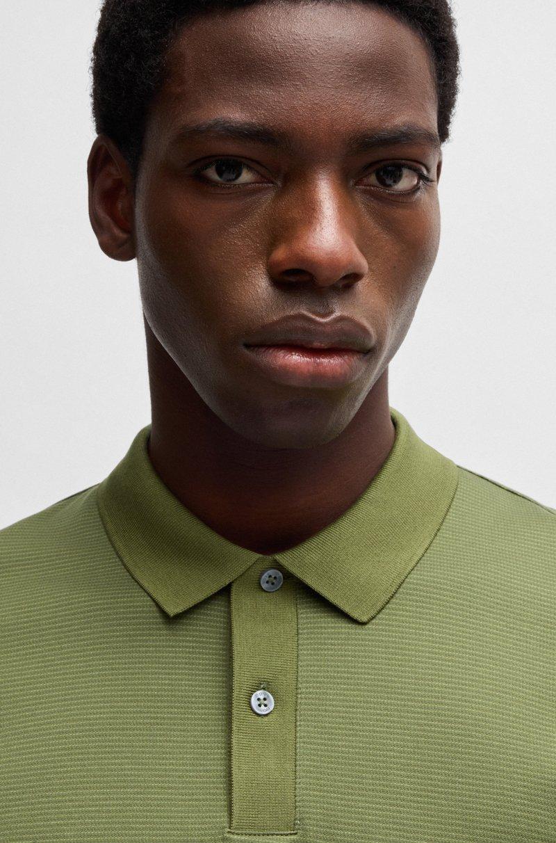 Hugo Boss Polo De Algodón Mercerizado Con Microestampado