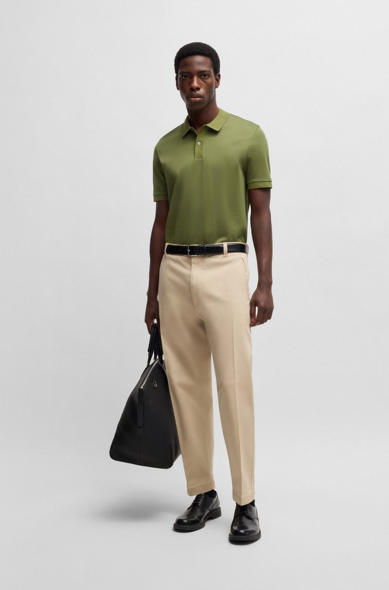 Hugo Boss Polo De Algodón Mercerizado Con Microestampado
