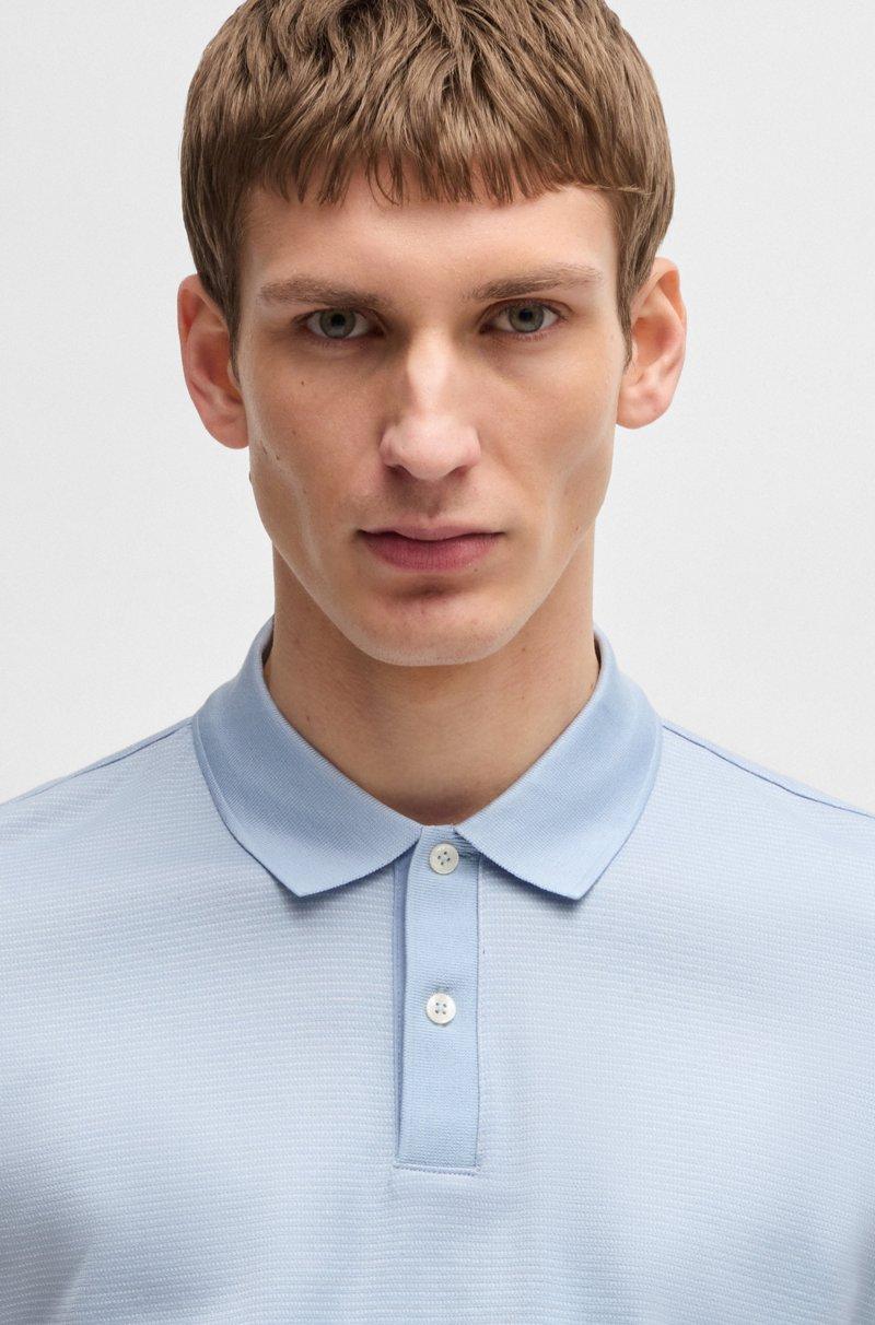 Hugo Boss Polo De Algodón Mercerizado Con Microestampado
