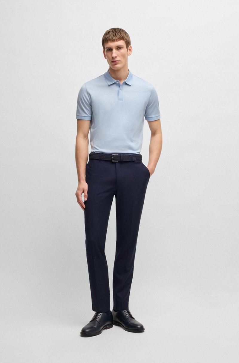 Hugo Boss Polo De Algodón Mercerizado Con Microestampado