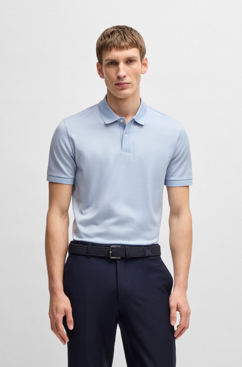 Hugo Boss Polo de algodón mercerizado con microestampado