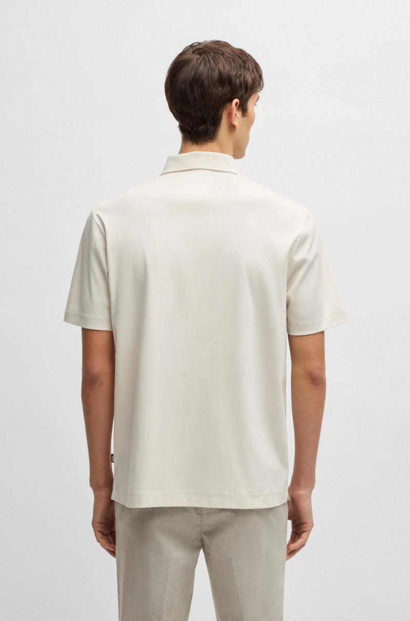 Hugo Boss Polo De Algodón Mercerizado Con Monograma Doble