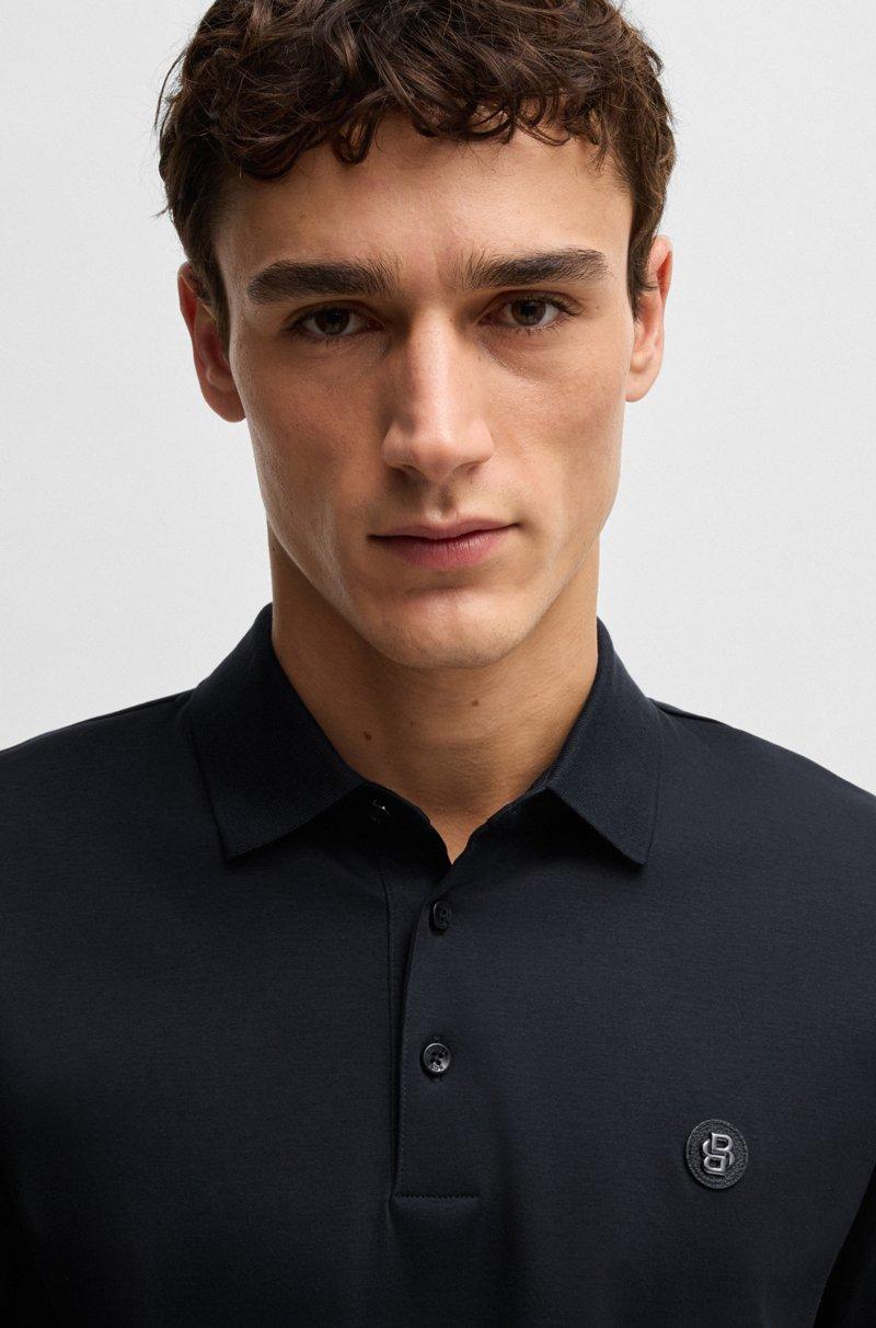 Hugo Boss Polo De Algodón Mercerizado Con Monograma Doble