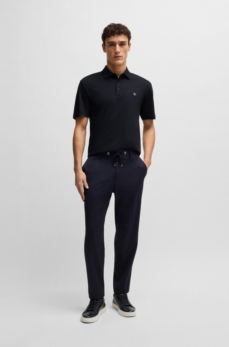 Hugo Boss Polo De Algodón Mercerizado Con Monograma Doble