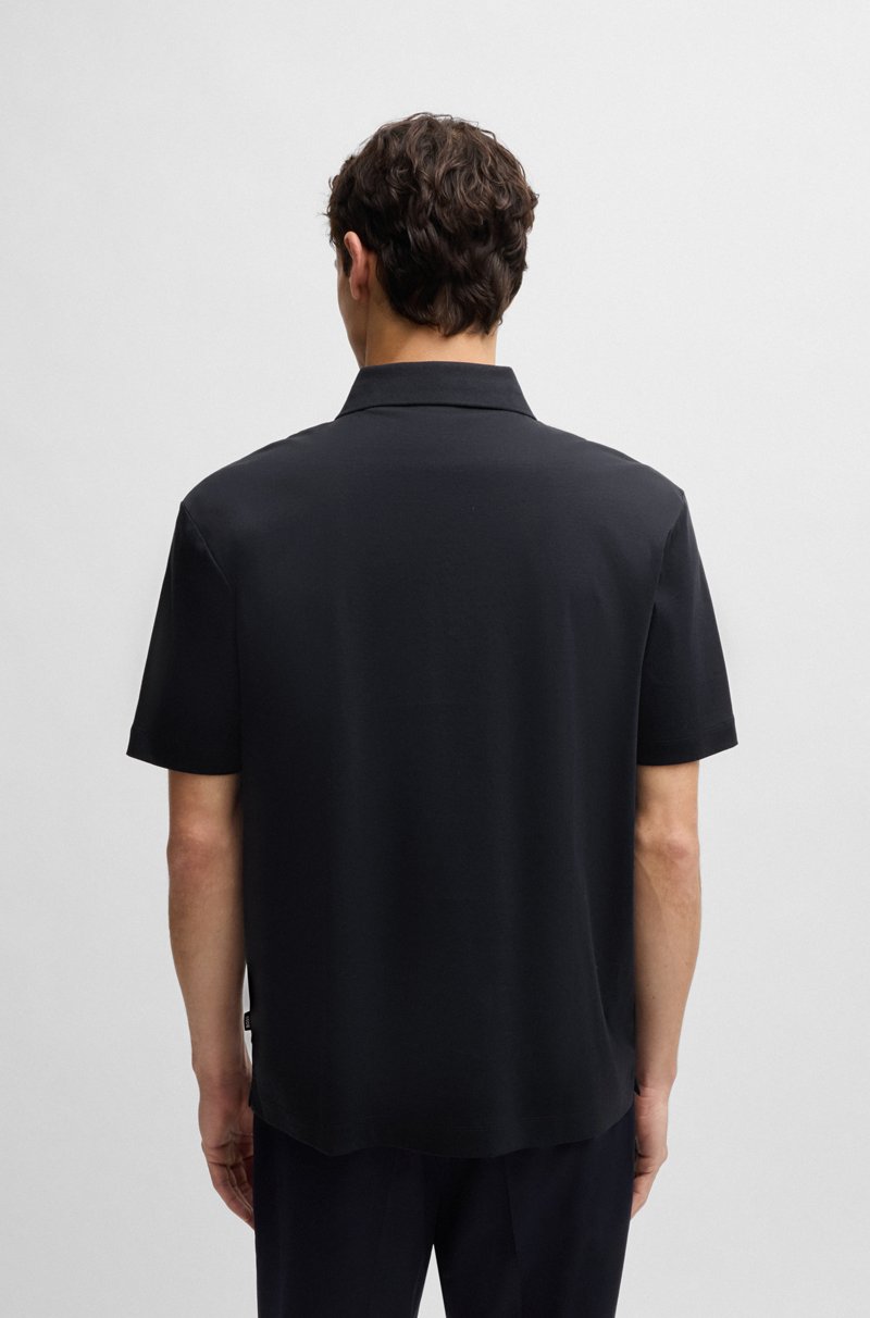 Hugo Boss Polo De Algodón Mercerizado Con Monograma Doble