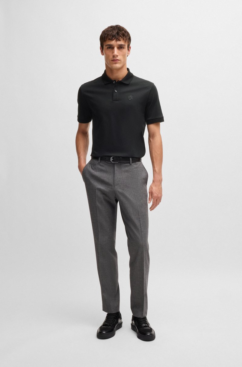 Hugo Boss Polo De Algodón Mercerizado Con Monograma Double B
