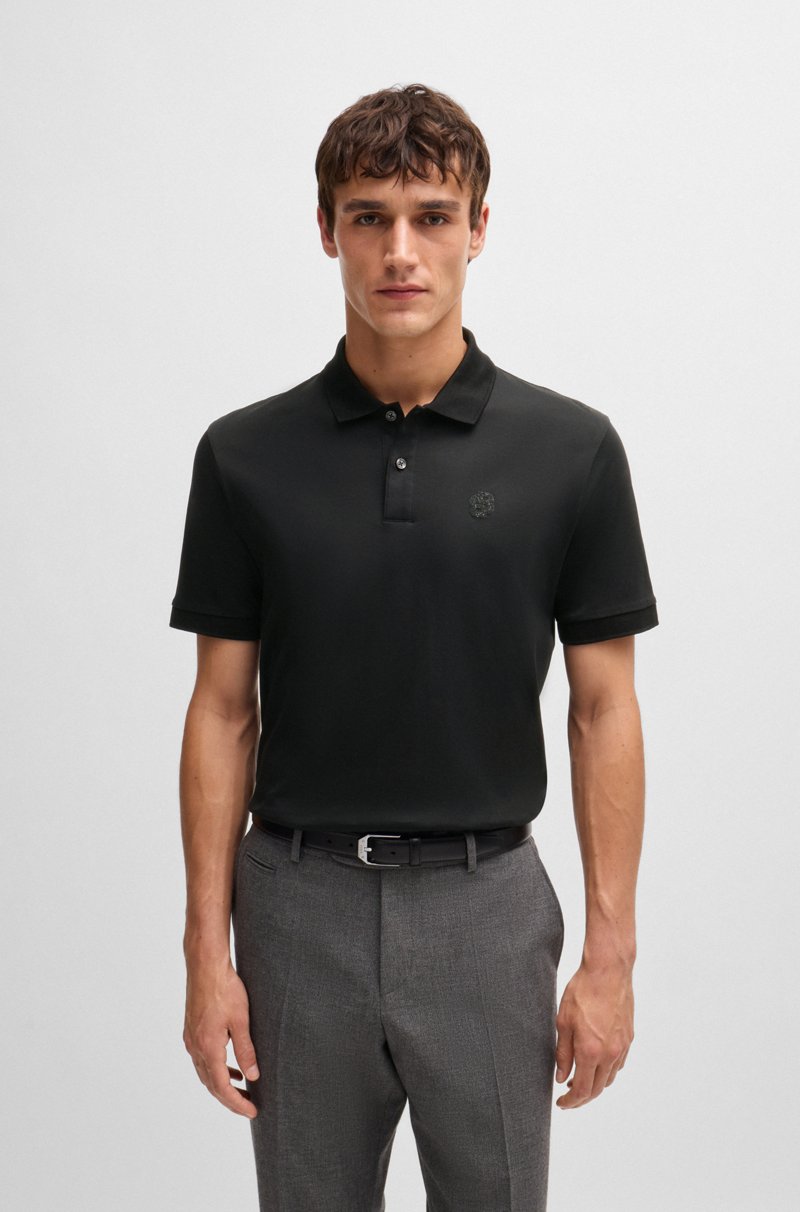 Hugo Boss Polo de algodón mercerizado con monograma Double B