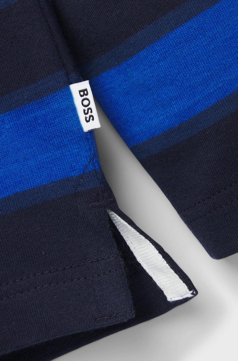 Hugo Boss Polo De Manga Larga A Rayas Con Logo Para Niños