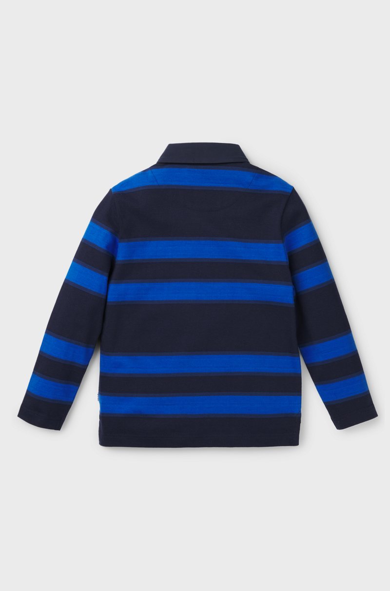 Hugo Boss Polo De Manga Larga A Rayas Con Logo Para Niños