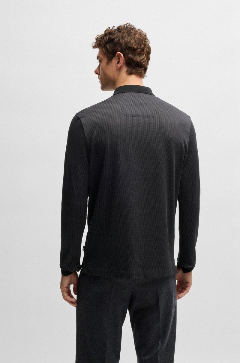 Hugo Boss Polo De Manga Larga De Algodón Con Tapeta Oculta